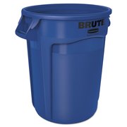 Rubbermaid Commercial 32 gal Round Trash Can, Blue, Open Top, Plastic FG263200BLUE